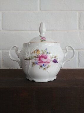 Bernadotte Sonata Pattern Porcelain China Sugar Bowl Czechoslovakia